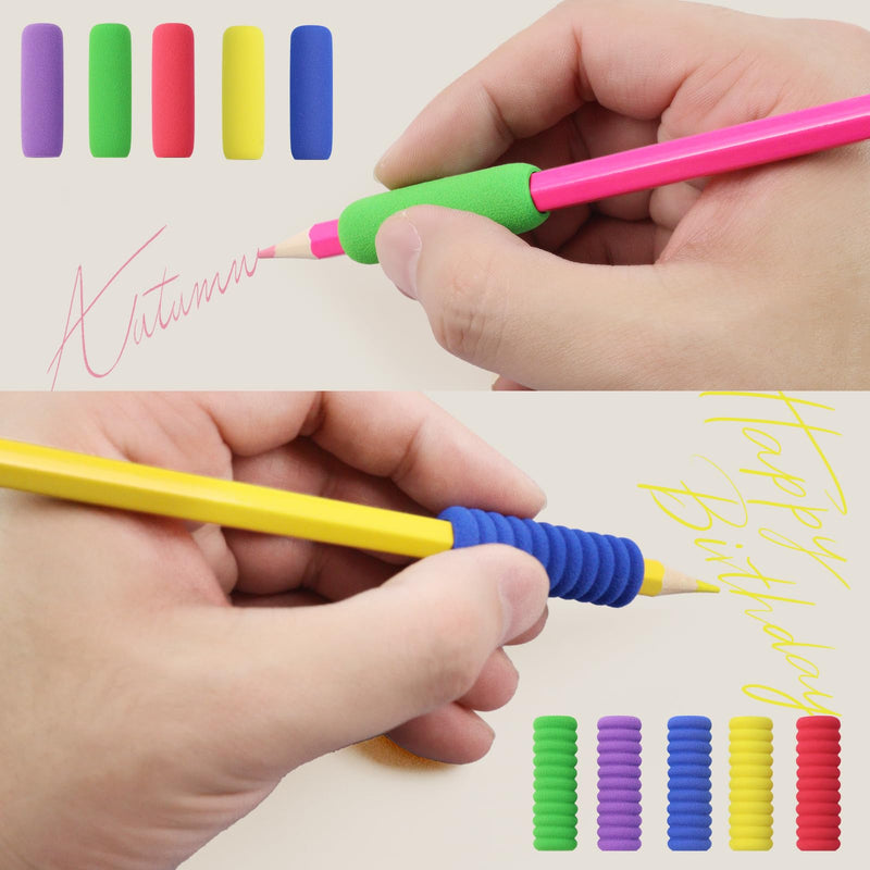 [Australia] - Pencil Grip Soft Foam Pencil Grips for Handwriting 1.5 Inch Comfort Pencil Holder for Writing Aid 5 Color (15 Pcs Classics) 15 Pcs Classics 