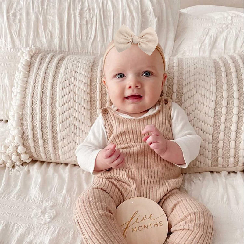 [Australia] - YanJie 4.5'' Nylon Bow Headbands for Baby Girls - Handmade Tied Bows Hair Accessories for Infants and Toddlers - 10 Pieces 1-10 Color 