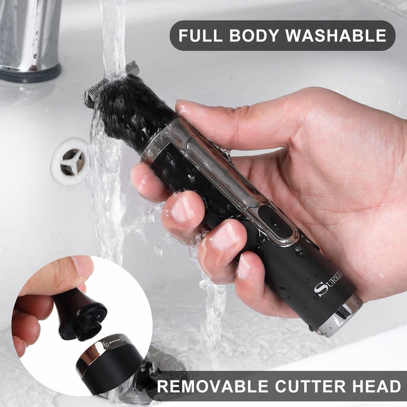 [Australia] - Back Shaver for Men, 5-in-1 Electric Back Hair Removal Razor with Adjustable Extension Handle, Body Hair Trimmer Grooming Kit for Wet or Dry Shaving 