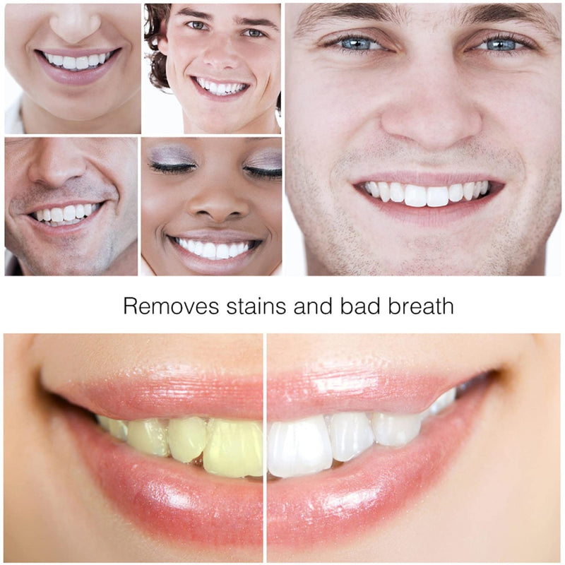 [Australia] - 2-Pack Teeth Whitening Charcoal Powder + Bamboo Brush Oral Care Sets, WUBLSYAN Natural Activated Charcoal Teeth Whitener Powder 0.53 Ounce (Pack of 2) 