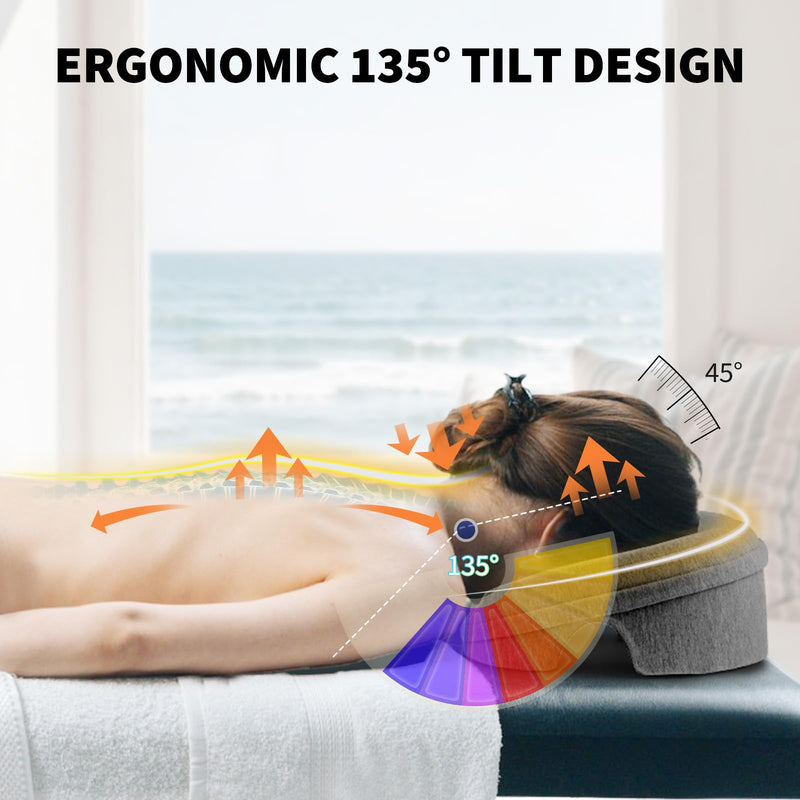 [Australia] - Face Down Pillow Massage Headrest for Bed, Stomach Sleeping Pillow, Face Cradle, BBL Pillow After Surgery Post Eye Surgery Recovery Equipment for Massage Tables,Piercing Pillows Removable Cover Black 