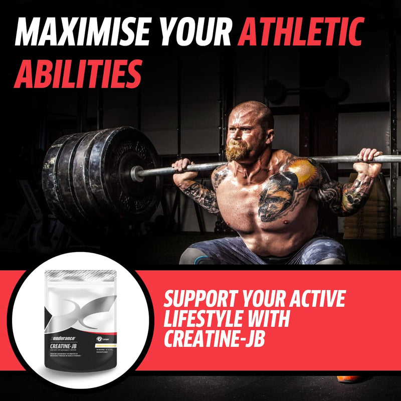 Xendurance Creatine Monohydrate Powder - Gym Supplements for Men & Women - German Creapure Micronized Vegan Energy Drink - Muscle Growth & Building - 240g Lemon Citrus Flavoured - Blended in the UK