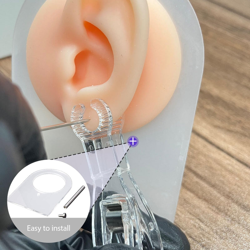 [Australia] - Silicone Model Body Part Displays Set- Usiriy 8Pcs Silicone Piercing Practice Kit with Model Display Holder Silicone Tongue Mouth Nose Eye Navel Ear Model for Piercing Practice and Jewelry Display 