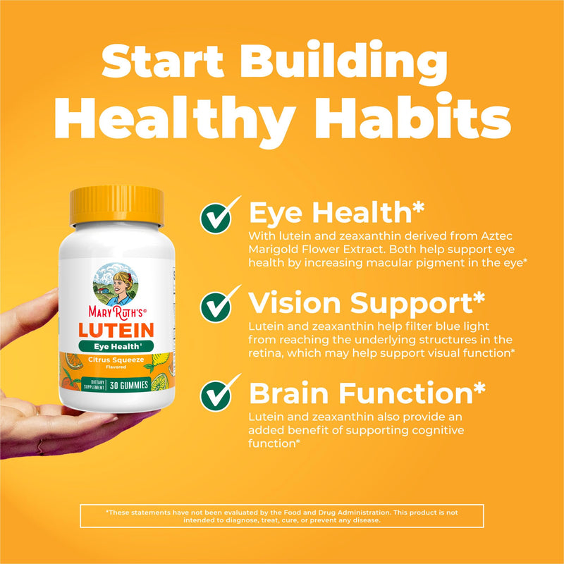 MARYRUTH'S Lutein Gummies with Zeaxanthin, 30 Count, Eye Health | Eye Health Supplement, Vision Support, Non-GMO & Vegan