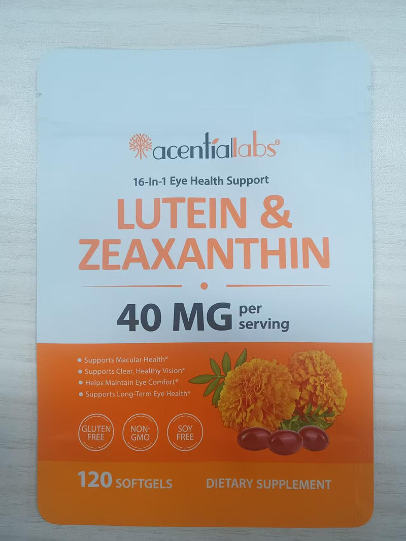 Lutein & Zeaxanthin Eye Vitamins 40mg Softgels – 16-in-1 Formula with Omega 3, Zinc & Vitamins C, D3, B6, B12 – 120 Counts 4 Month Supply – Daily Food Supplement for Normal Vision Nutrient Support