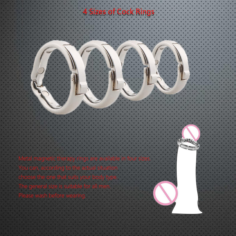 Cock Ring Metal Adjustable Penis Rings for Men Magnetic Scrotum Pendant New 3D Printing Pleasure Ring Adult BDSM Bondage Glans Chastity Sex Toys (S) S