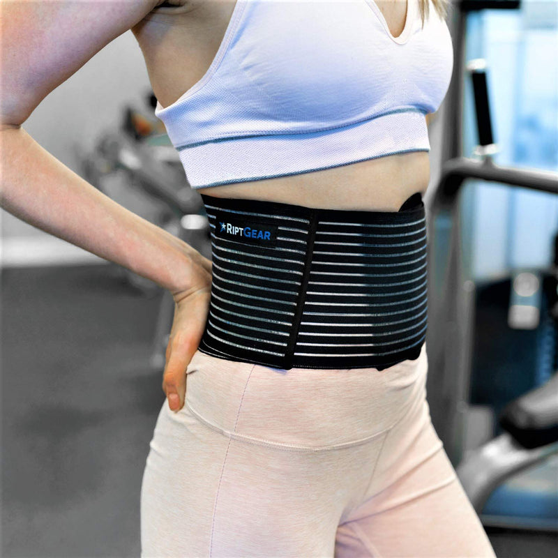 RiptGear Umbilical Hernia Belt for Men and Women - Abdominal Support Binder with Compression Pad - Supports Waist and Tummy after Surgery, Postpartum, and Belly Button Hernia Aid (Large/Extra Large) Large/X-Large (Pack of 1)