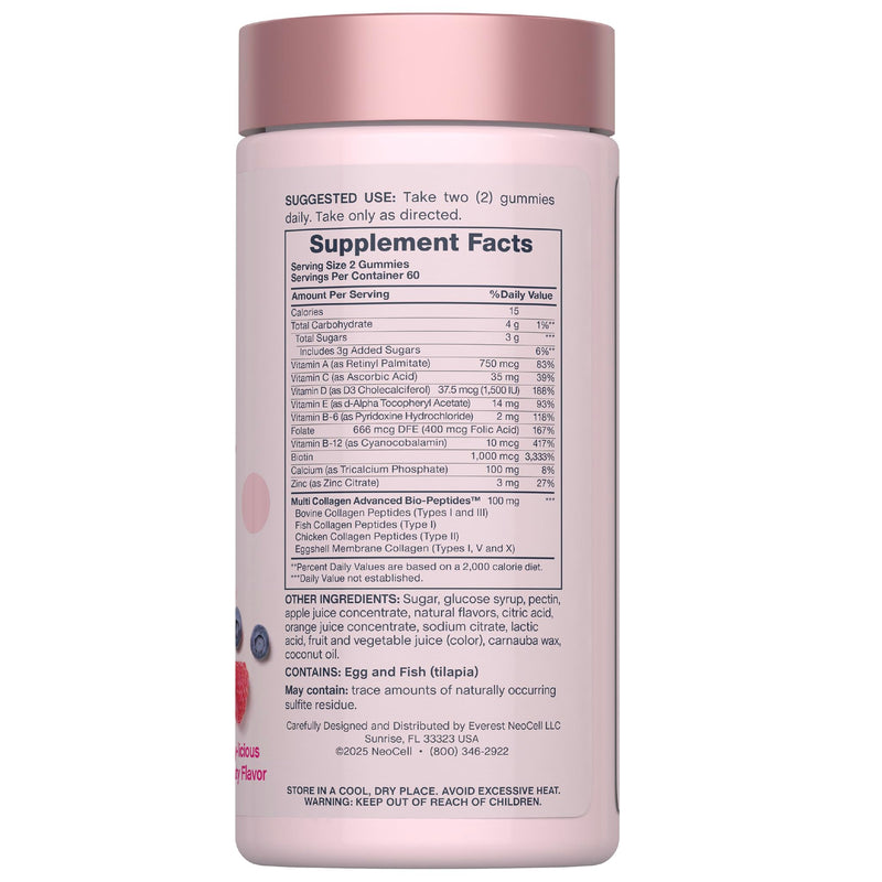 NeoCell Women's Multi Gummy with Collagen | 120 Gummies | Essential Vitamins & Minerals | Berry Flavor Supplement