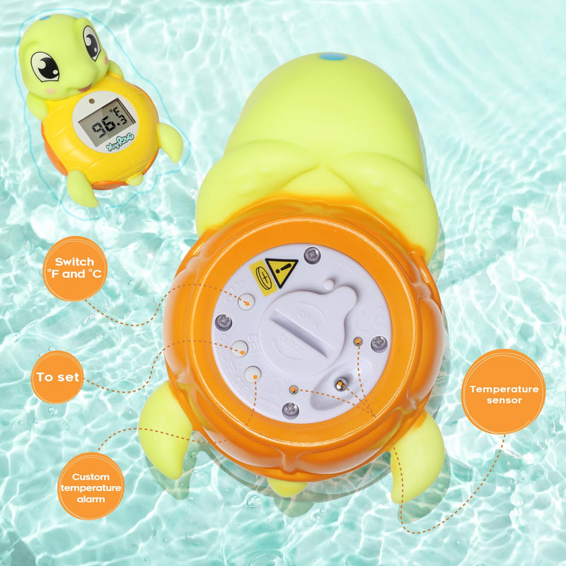 [Australia] - Backstroke Sea Turtle Baby Bath Thermometer,The Infant Baby Bath Floating Toy Safety Temperature Water Thermometer, BPA Free, New Baby Essentials 