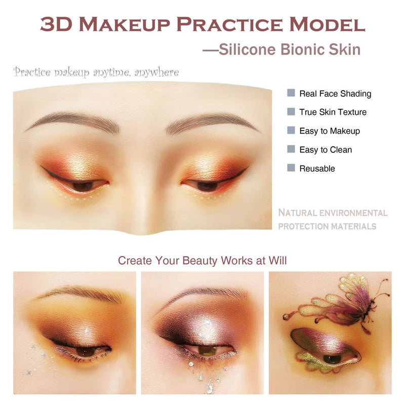 [Australia] - Makeup Practice Face, Bueuo 3 Pcs Make up Practice Board Makeup Mannequin Face 3D Realistic Pad for Make up Artist Beginner Self-taught or Professional Enthusiasts half board Black+Yellow+White 