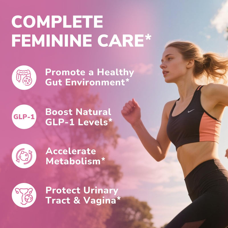 Vitalibre Women's Probiotic Plus, Akkermansia, 140 Billion CFU, 19 Strains with AKK, Vitamin B6, B9, B12, Biotin, Cranberry, D-Mannose, Gut, Vagina Health, 60 Vegetarian Caps
