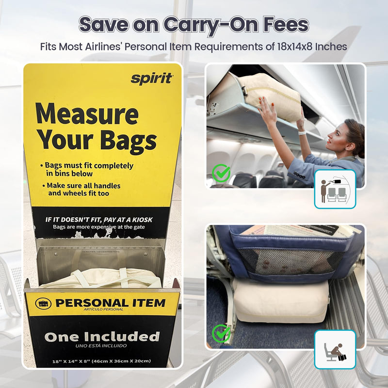 Cambond Spirit Airlines Personal Item Bag 18x14x8 Inch Bundle with Compression Packing Cubes for Travel Women