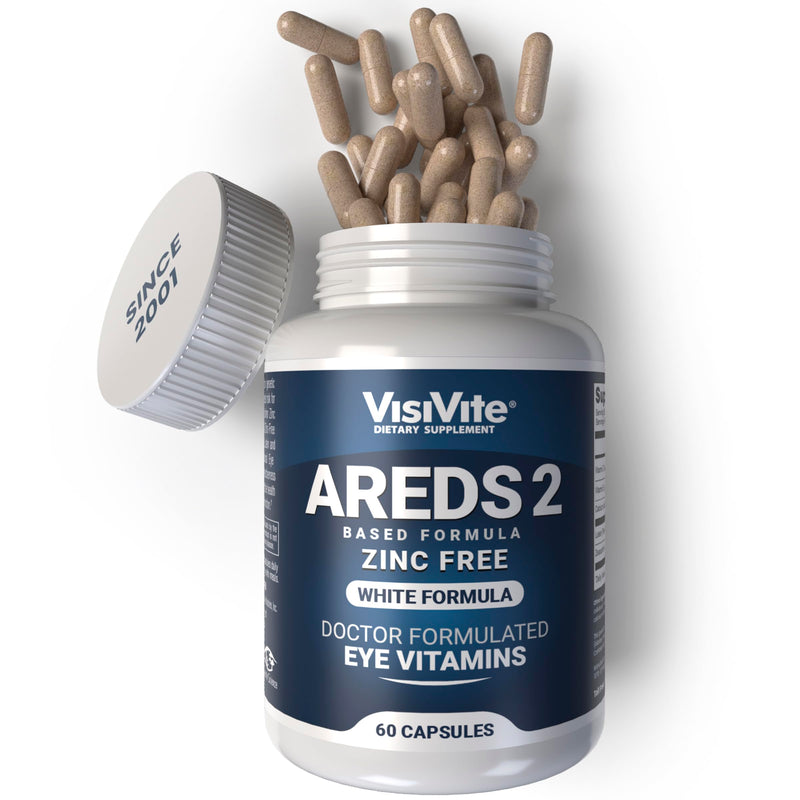 Zinc Free AREDS 2 Eye Vitamins - Zinc Free Eye Vitamins - Zeaxanthin Plus Lutein Eye Vitamins - Soy-Free VCaps - No Zinc and Copper