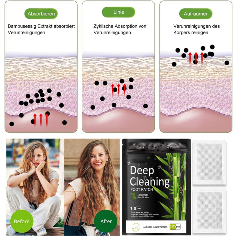 [Australia] - Detoxification plaster feet, detox foot plaster detoxification, foot pads, deep cleansing foot pads, foot plaster for detoxification, detox plaster original (30 pieces), 2-piece set 