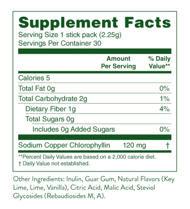 [Australia] - Nature's Sunshine Chlorophyll Stick Packs: Supercharge Your Detox and Boost Gut Health in Convenient, Delicious Stick Packs (Lime Twist) Lime Twist 