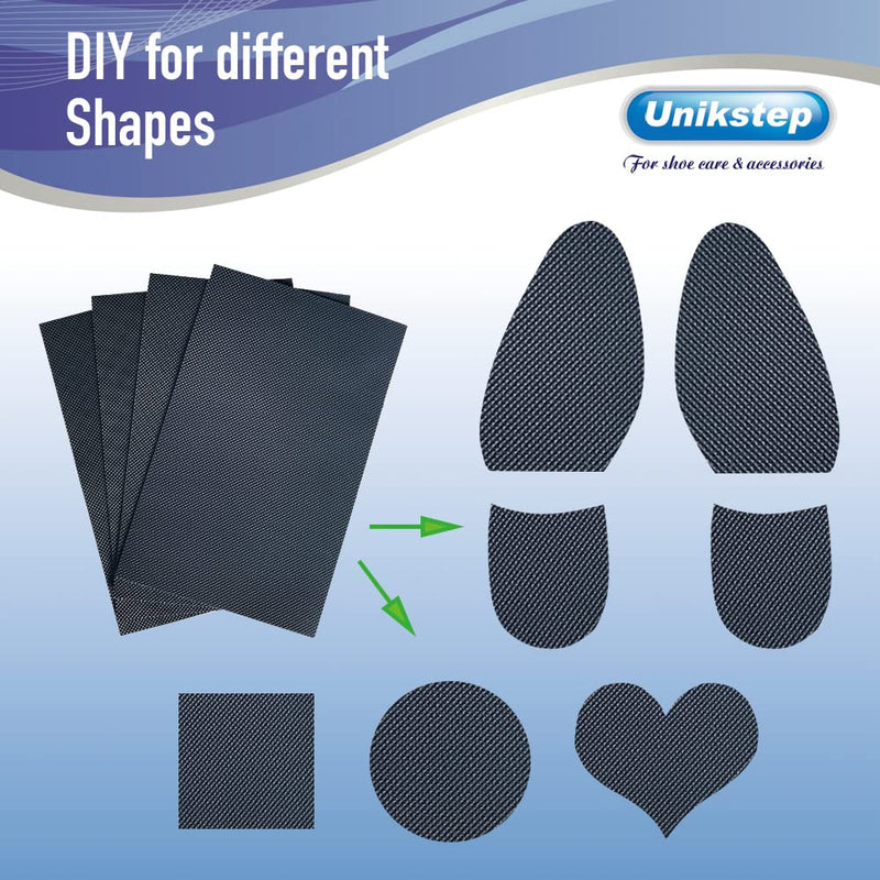 [Australia] - Unikstep 4pcs Shoe Sole Protectors, Non-Slip Shoe Sole Protectors, Shoe Bottom and Heel Pads, Noise Reduction Stickers, Self-Adhesive (Black) Black 