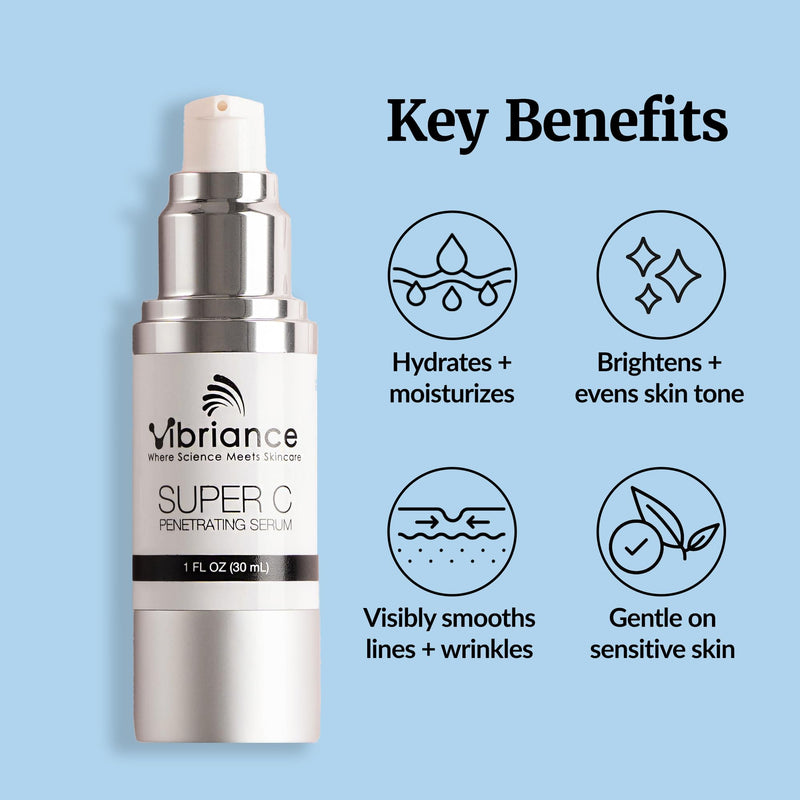 [Australia] - Vibriance Super C Serum for Mature Skin - All-in-One Vitamin Formula Hydrates, Firms, Lifts, Smooths, Targets Age Spots, Wrinkles, 1 fl oz 1 Fl Oz (Pack of 1) 