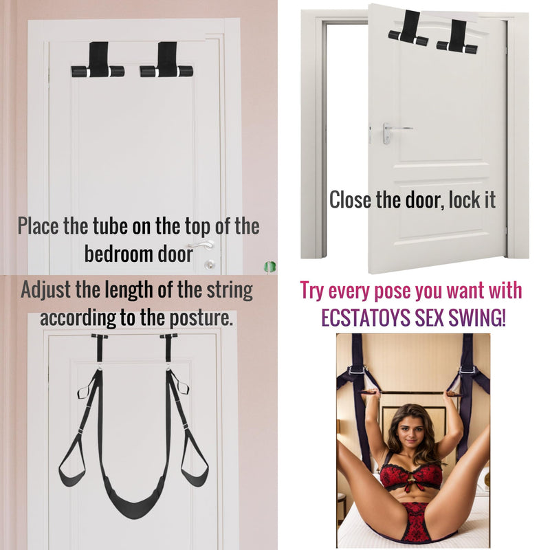 Door Sex Swing with Seat - Newest Leather Cushion Thick Fluff,with Adjustable Straps,Sex Door Love Slings Bondage Restraints for Adult Sex Toys, Holds up to 400lbs(Upgradest Version)