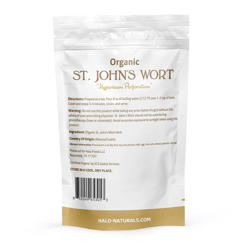 [Australia] - Organic St. John's Wort Herb Cut & Sifted (Hypericum perforatum) USDA Certified | Resealable Pouch| Packaged in The USA (4 Ounces (Pack of 1)) 4 Ounce (Pack of 1) 