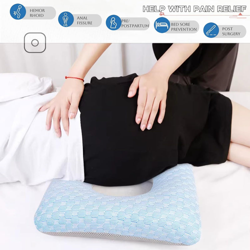 Pressure Ulcer Cushions,Anti Bedsore Cushions,Anti-Decubitus Pad,Medical Donut Pillow for Hemorrhoids,After Surgery,Pregnancy,Seniors,Light Blue Light Blue