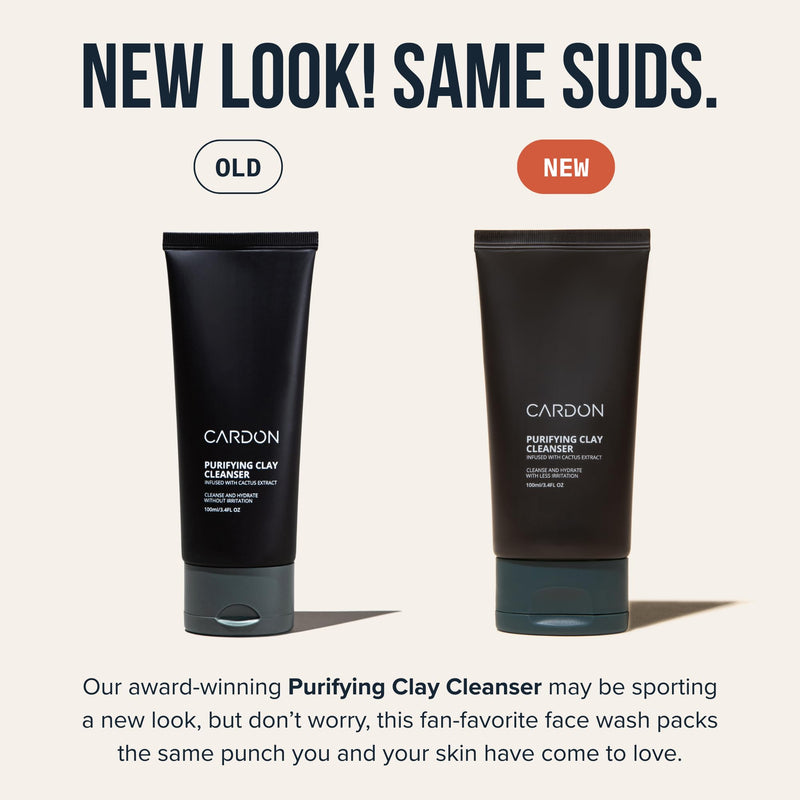 Cardon Men's Deep Pore Cleaning Clay Face Wash, 4x Better Than Charcoal, Oily, Acne-Prone Skin | Korean Premium Skin Care | Remove Face Oil & Dirt, (3 CT) 3.4 Fl Oz (Pack of 3)