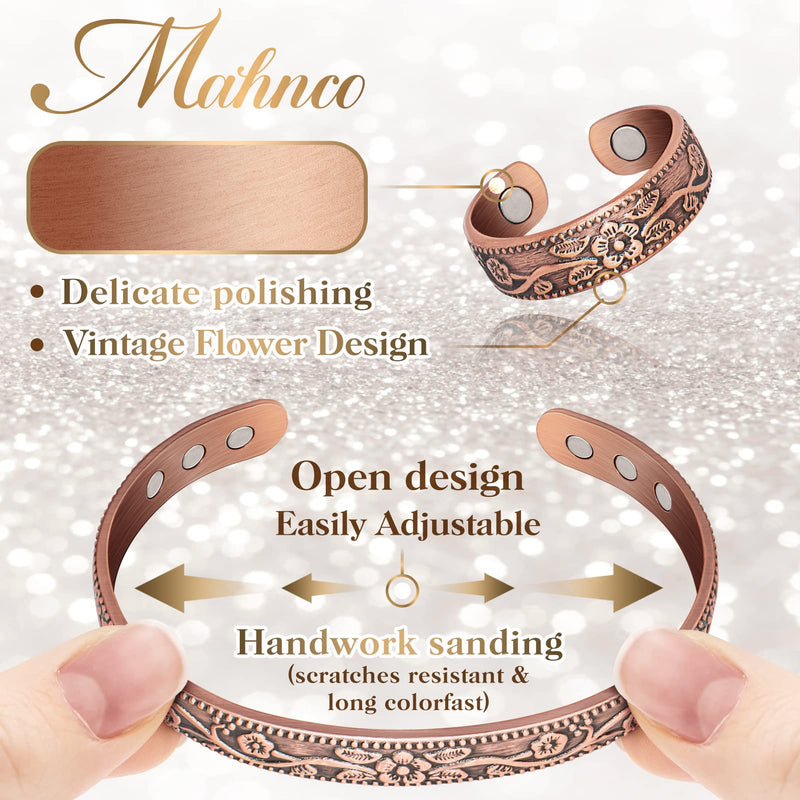 [Australia] - Lymphatic Drainage Ring & Copper Bracelet for Women, Magnetic Lymph Detox Ring and Magnetic Copper Bracelet, 100% Solid Pure Copper Jewelry Gift Copper-ring & Bracelet 