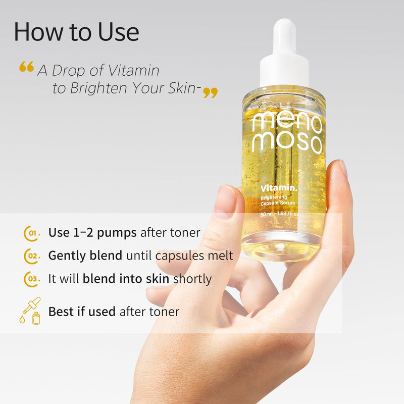 Vitamin Brightening Capsule Serum for Dull, Rough-Feeling Skin – Vitamin Capsule Radiance Serum, Lightweight Daily Korean Facial Serum