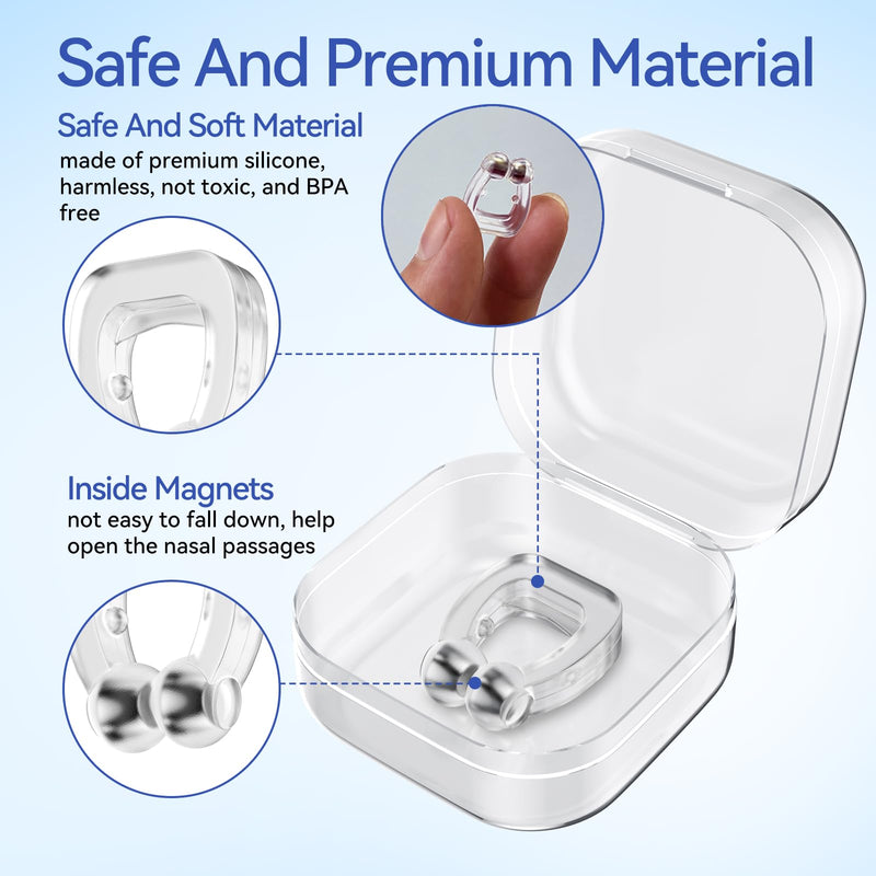 [Australia] - Anti Snoring Devices, Anngola Snoring Solution, Silicone Magnetic Anti Snoring Nose Clip, Effective Hale Breathing Aid, Stop Snoring to Restful Sleep(10 Pack) 