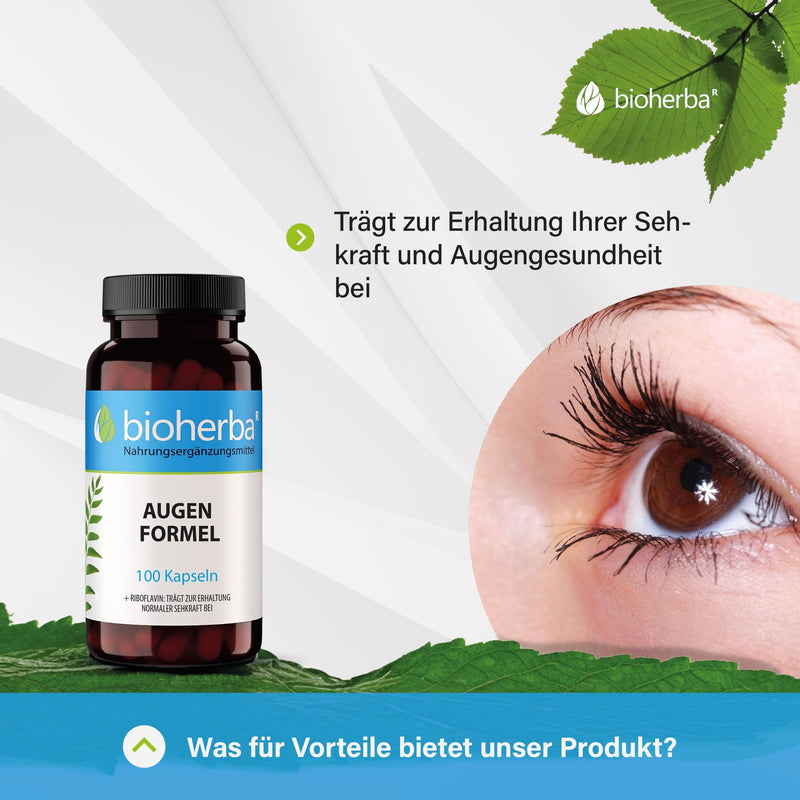 [Australia] - Eye vitamins with lutein - high-dose formula - 100 capsules eye vitamins, vitamin A & B2, bioflavonoids, supports vision and eye health, antioxidant protection, PZN 17193049 BIOHERBA 