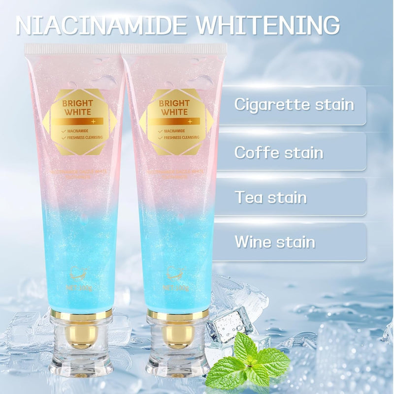 Niacinamide Whitening Toothpaste, Niacinamide Intensive Whitening Toothpaste, Enamel Protection & Long-Lasting Fresh Breath, Stain Removal - Daily Use for Improves Gum Health, Deep Cleaning Care (2) 2