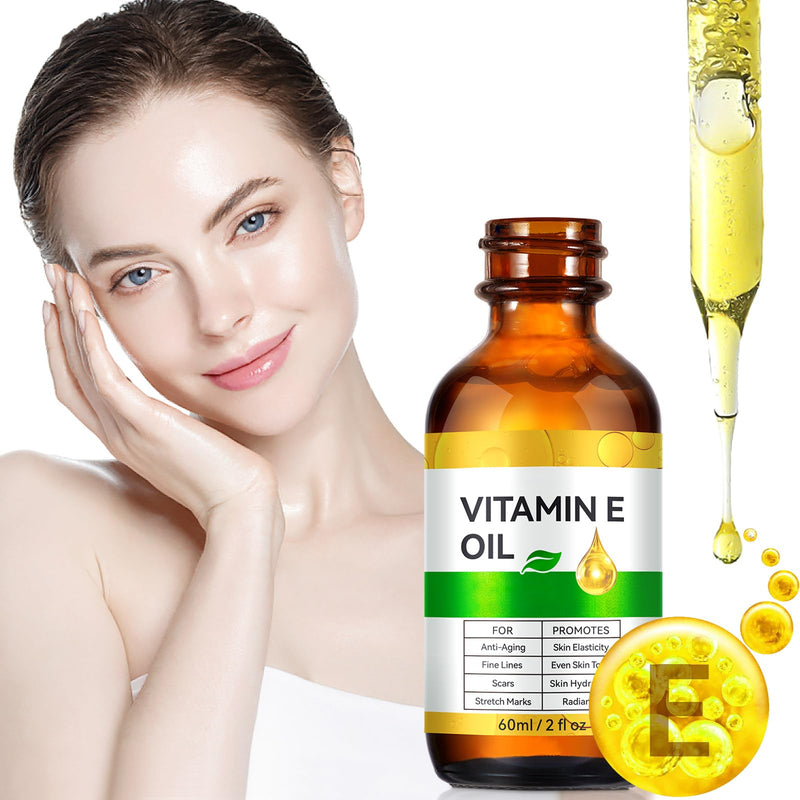 Vitamin E Oil for Face and Skin - Ultra Concentrated Pure Vitamin E Oil for Deep Moisturizing, Hair Care