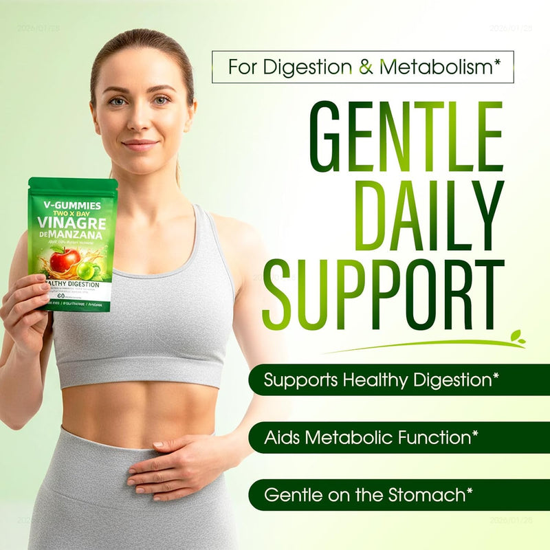 V-𝐆𝐮𝐦𝐦𝐢𝐞𝐬 Vinagre De Manzana with The 𝐌𝐨𝐭𝐡𝐞𝐫, 𝐕𝐢𝐭𝐚𝐦𝐢𝐧 C & B12 – Vegan, Gluten-Free 1