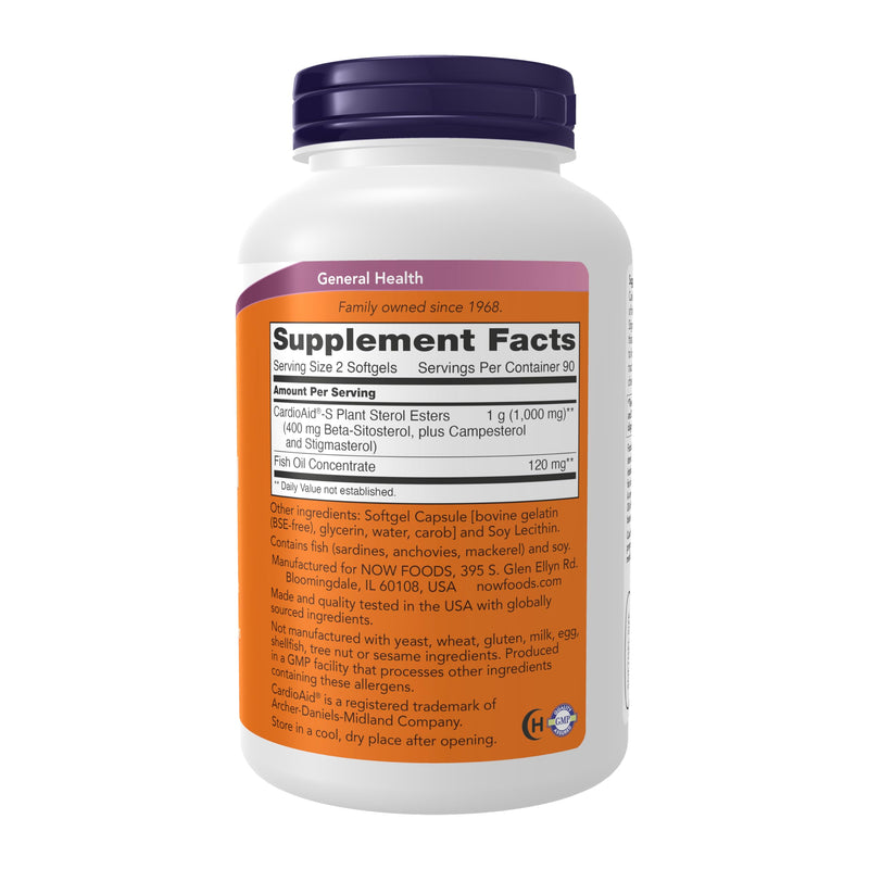 NOW Foods Supplements, Beta-Sitosterol Plant Sterols with CardioAid®-S Plant Sterol Esters and Added Fish Oil, 180 Softgels, (Pack of 2) 180 Count (Pack of 2)