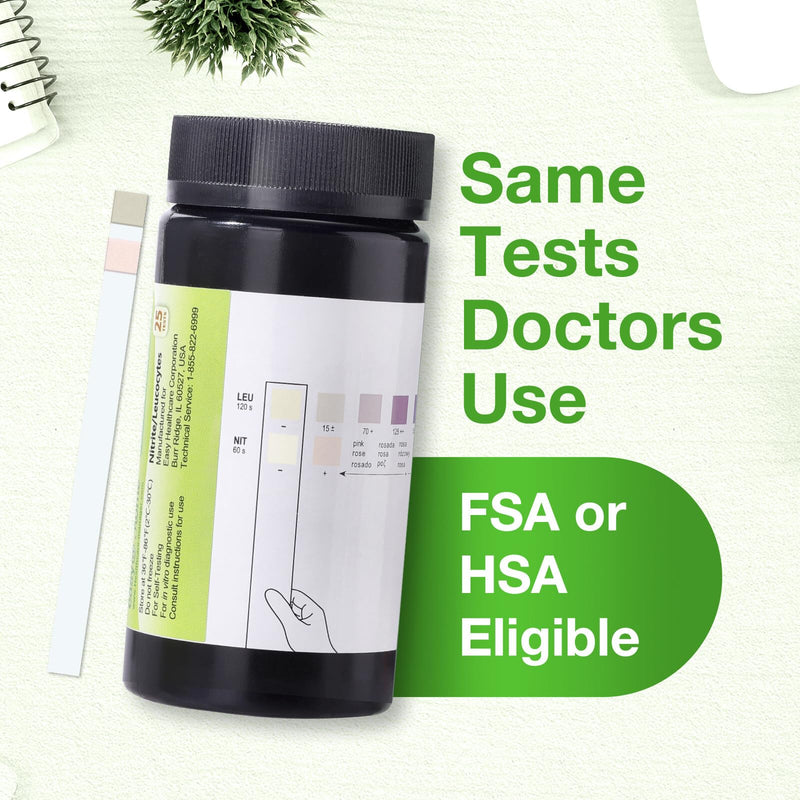 Easy@Home UTI Test Strips 25 Tests, Instant Urine Test Kit for UTI Infections, Women Urinary Tract Bladder Infection Testing, Results in 2 Min (UTI-25P) | Instant Urine Test Kit for UTI Infections, Women Urinary Tract Bladder Infection Testing, Results...