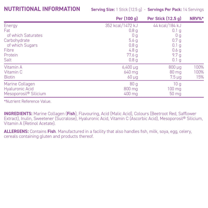 Applied Nutrition - Coleen Rooney - Marine Collagen - Anti-Aging Formula - Best Skin Rejuvenation - Best Joint Support - Radiant Complexion - (14 Sachets - 12.5g Each) (Strawberry) Strawberry