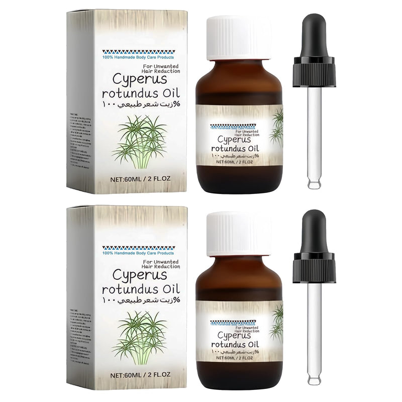 [Australia] - flintronic Cyperus Rotundus Oil, 2PCS Natural Vegetable Depilatory Oil, Cyperus Rotundus Oil for Hair Removal, Reducing Body Hair Growth, Skin Care, Relaxation and Care 120ML 2PCS Brown 