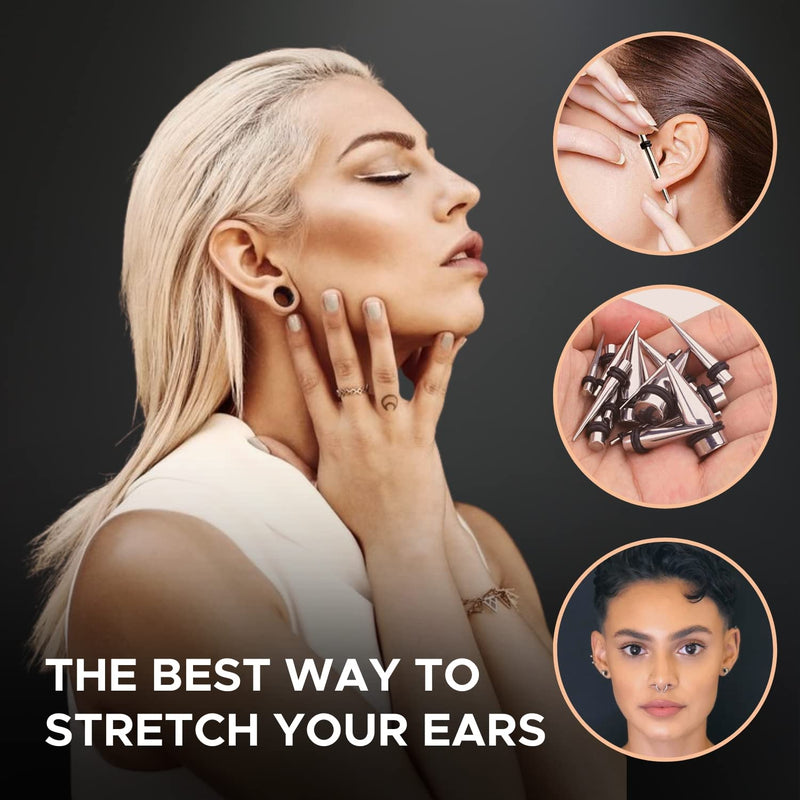[Australia] - BodyJ4You 2PC Piercing Aftercare Set - Ear Stretching Balm Jojoba Oil - Gauges Earlobes Taper Plug Expander - Nose Septum Lip Tragus Belly Ring - Soothe Moisturize Skin Natural Recovery 1 Count (Pack of 2) 