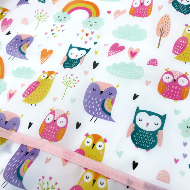 [Australia] - 3 Pcs Waterproof Long Sleeves Baby Bibs Weaning Smock Bib 3-24 Months Owl/Unicorn/Flamingo 