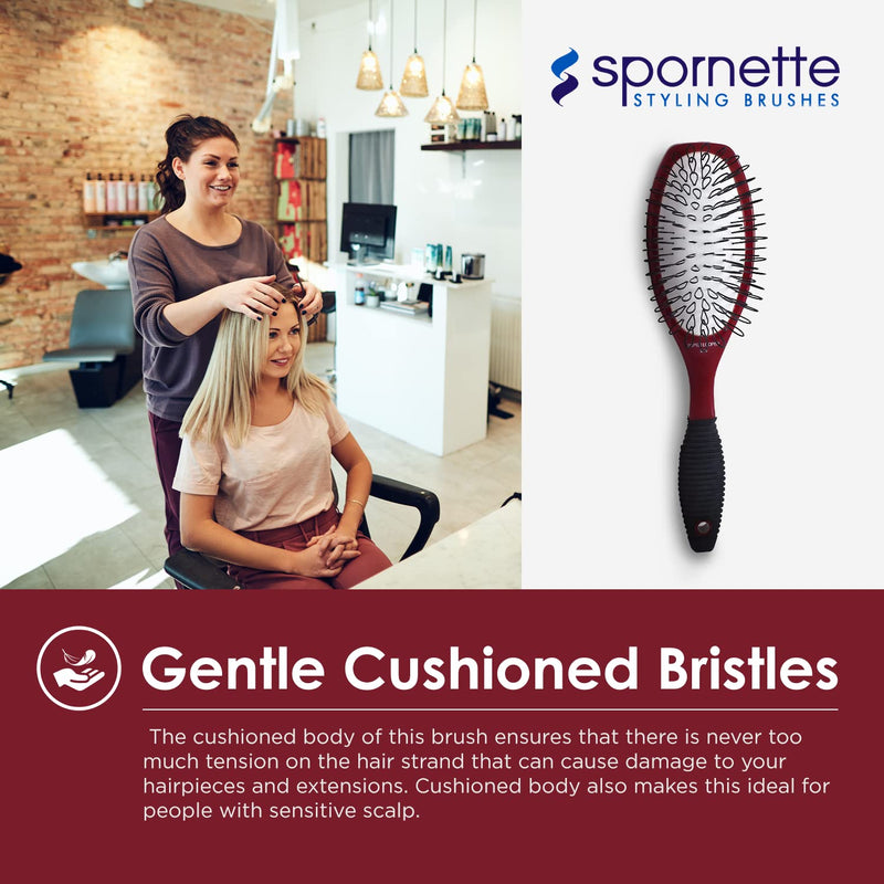 Spornette Super Looper Wig Brush, Cushioned & Looped Nylon Bristles for Extensions, Wigs, Hair Pieces, Toupees & Weaves - For Brushing, Styling, & Detangling Natural & Synthetic Hair Large (Pack of 1)