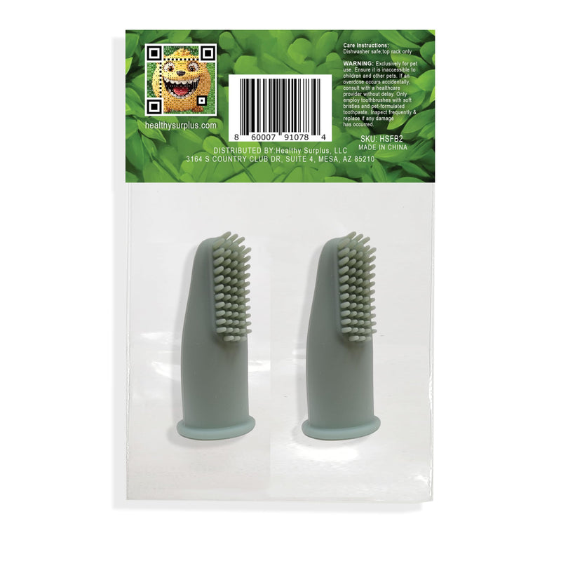 [Australia] - Healthy Surplus Silicone Finger Brush Twin Pack | 1 Virbac CET Enzymatic Poultry Toothpaste 2.5 oz/70 g | Fresh Breath, Plaque & Tartar Control | Dog Tooth Brushing Kit Oral Care for Pets 