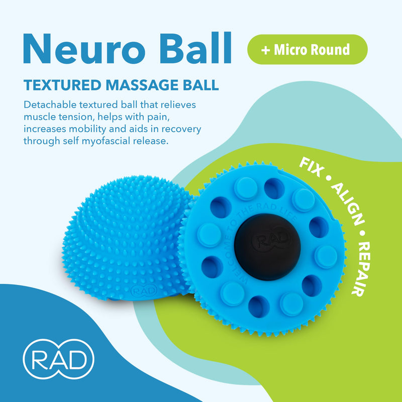 RAD The Original Neuro Ball – Foot Roller & Textured Massage Ball for Myofascial Release, Plantar Fasciitis, Hands & Face – Spiky Therapy Tool for Muscle Relief