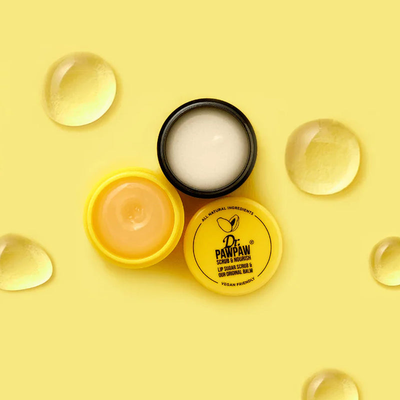 [Australia] - Scrub & Nourish Lip Scrub and Balm Duo with Papaya, Aloe Vera and Olive Oil, 100% Natural Two Step Treatment (50 ml) 