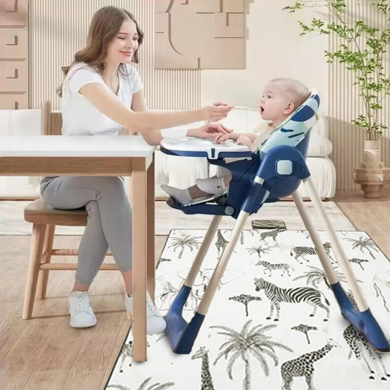 [Australia] - Insular Baby Splat Mat for Under High Chair/Arts/Crafts, Anti Slip and Waterproof Splash Mat for Floor, Portable Picnic Mat, 51x51 Inch, Safari 