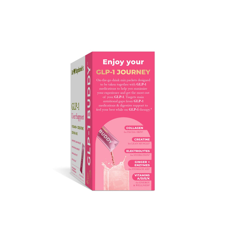 Dr. Stephanie's GLP-1 Buddy Pair with GLP-1 Boosters for Best Results - Digestive Support, Preserve Lean Muscle, Replenish Vitamins - Strawberry Watermelon Drink Mix
