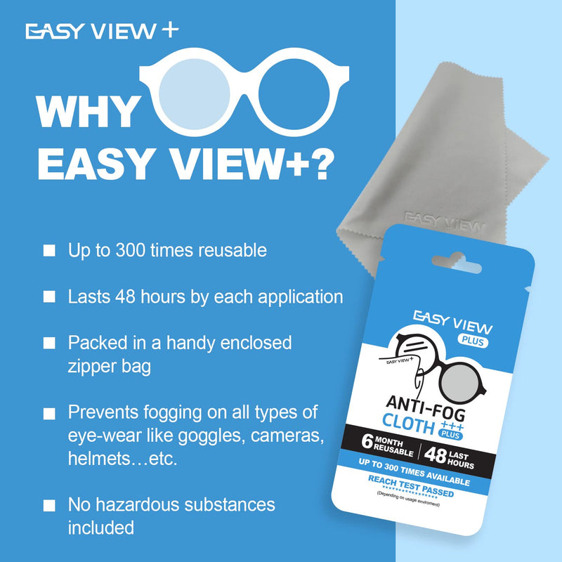 [Australia] - EASY VIEW+ Anti-Fog Microfiber Cloth- For Glasses Goggles Motorcycle Helmet Camera Lens 