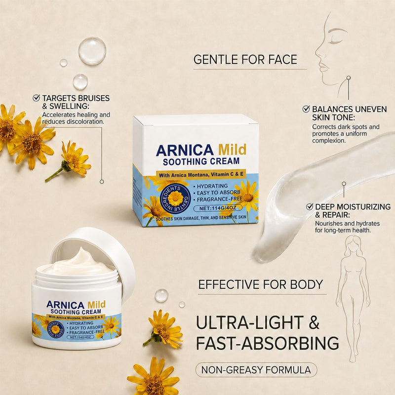 CORACIK Arnica Cream Extra Strength for Thin Skin, Arnica Montana Cream, Arnicare Bruise Gel Extra Strength, Fast Absorbing Hydrating Cream for Face and Body. 1.52 Fl Oz (Pack of 1)