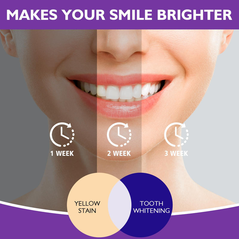 2PCS Purple Toothpaste for Teeth Whitening, Purple Toothpaste Whitening Booster, Tooth Stain Removal Colour Corrector, Stubborn Stain Removal & Enamel-Safe Brightening