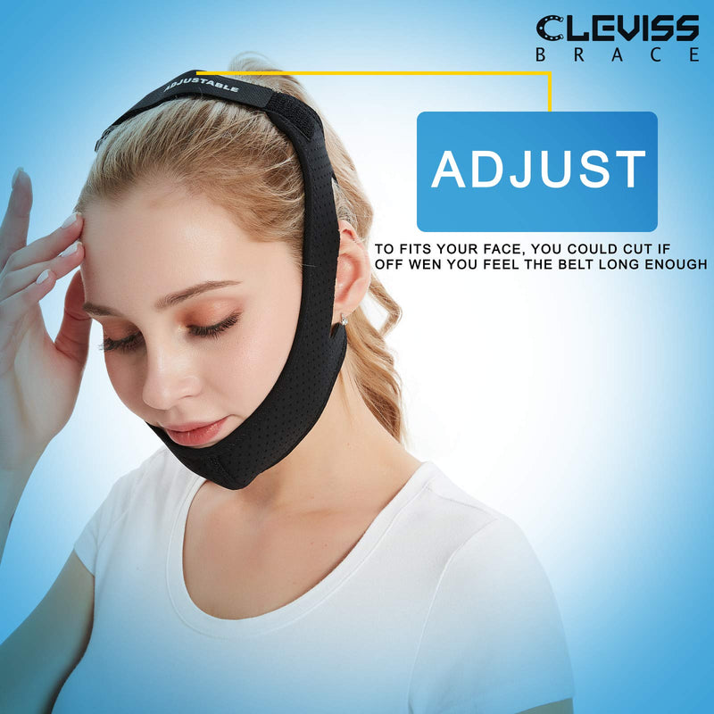 [Australia] - Anti Snoring Chin Strap for CPAP Users (Black) Black 