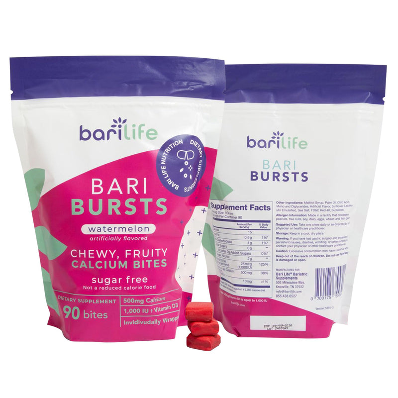 [Australia] - Bari Life BariBurst Calcium Citrate Soft Chews for Gastric Bypass, Gastric Sleeve and Duodenal Switch (Watermelon) Watermelon 