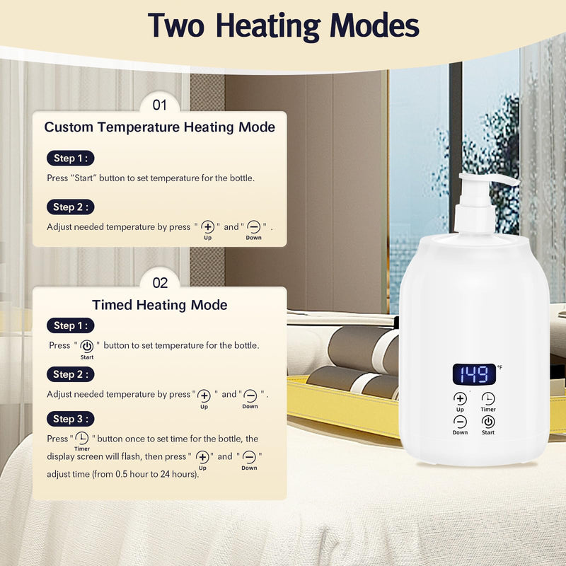 [Australia] - Meifuly Oil Warmer for Massage Therapy & Personal Use, Quick Lotion Warmer Heats Up, with Two Bottles, Adjustable and Constant Temperature 1 Bottle 